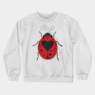 Heart Spotted Ladybug Crewneck Sweatshirt